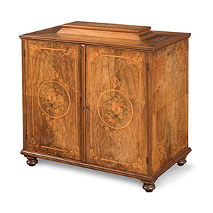 Table Cabinet veneered in walnut, inlaid in ... 