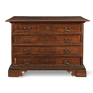 Walnut chest of drawers, four drawers, ... 