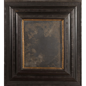 Carved and ebonized Guilloché mirror, late ... 