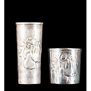 Two  Brandimarte silver glasses. Hallmarks: ... 