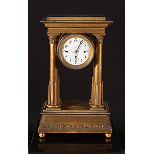 Carved and  giltwood mantel clock. Austria, ... 