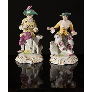 Pair of  porcelain figurines “Personaggi ... 