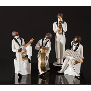 Robj, “Jazz  Band” in porcellana . ... 