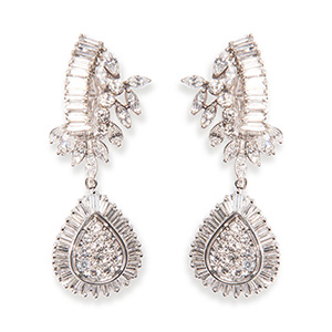 Diamond  earrings. Pair of white gold and ... 