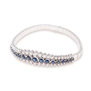 Sapphire and  diamond bracelet. White gold ... 