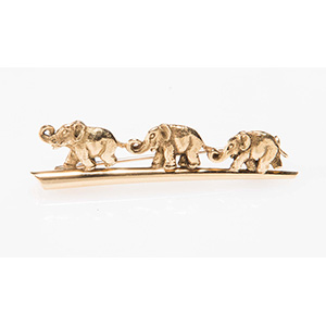 Yellow gold  Elephant brooch. Florence ... 