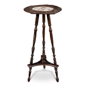 Small round table with ceramic top, 20th ... 