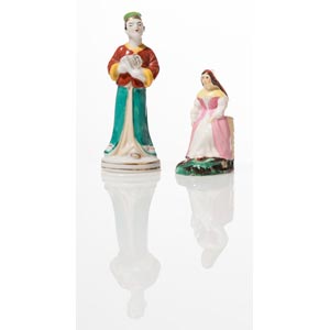 Due figure in porcellana policroma, “Donna ... 
