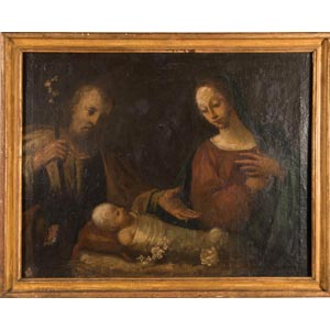 Pittore del XVIII sec., “Sacra Famiglia”.
