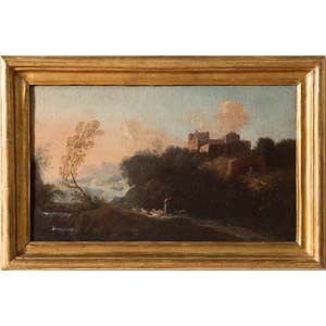 Pittore Veneto del XVIII sec., “Paesaggio ... 