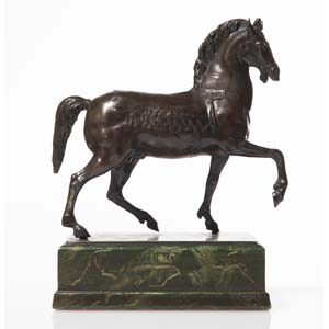 Bronze sculpture, Cavallo Bardato, 20th ... 