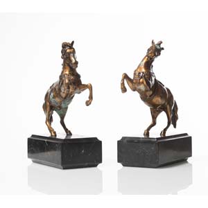 Pair of Bronze sculptures, Cavalli ... 