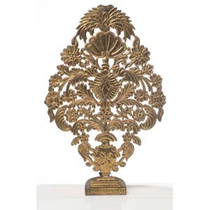 Brass palm table lamp, 20th Century.