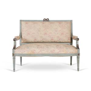Carved and lacquered two-seater sofa, 20th ... 