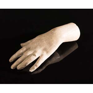 Modello anatomico di mano in gesso da calco, ... 