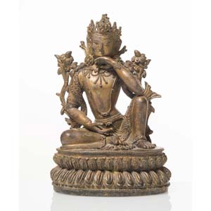 Buddha in bronzo, Nepal, XVIII sec.