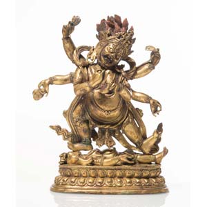 Figura di Sadbhuja-Mahakala in bronzo ... 