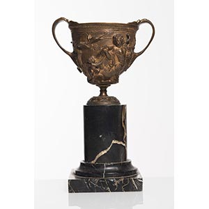 Coppa con manici in bronzo, XIX sec.