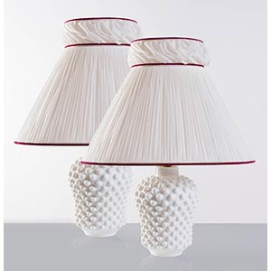 Coppia di lampade da tavolo in ceramica, ... 
