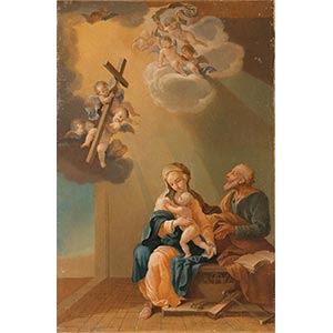 Pittore del XVIII sec., “Sacra famiglia ... 