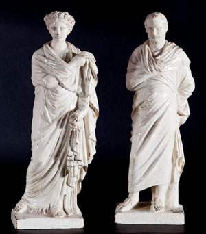 “Figure classiche”, coppia di sculture ... 