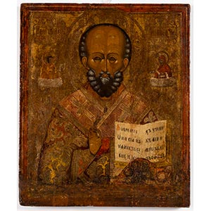 Icona raffigurante “San Nicola”, Russia, ... 