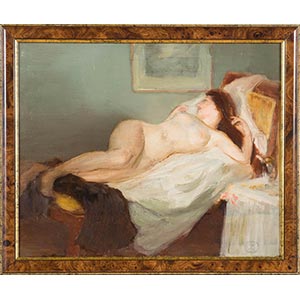 Pittore del XIX-XX sec., “Nudo in ... 
