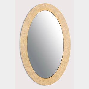 Specchio ovale in pergamena, Produzione ... 