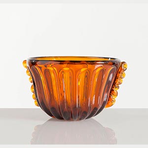 Vaso di forma ovale in vetro di Murano color ... 