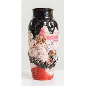 Vaso in ceramica smaltata Sumida, Giappone, ... 