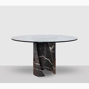 Tavolo-scultura con base in marmo ... 