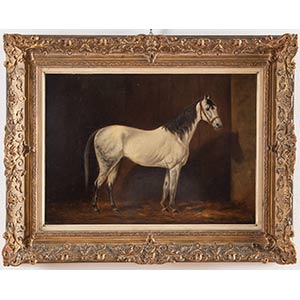 Maestro del XIX secolo, “Cavallo bianco”.