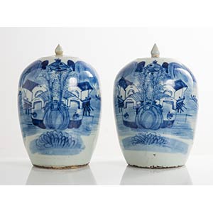 Coppia di potiches in porcellana, Cina - XIX ... 