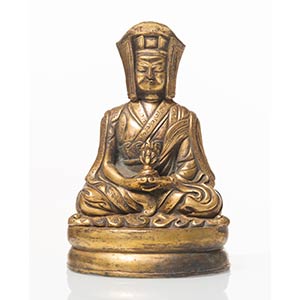 Buddha in bronzo dorato, Tibet, Dinastia ... 