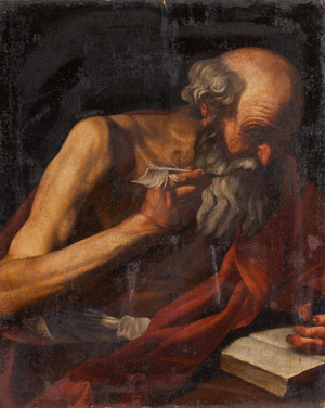 Pittore Caravaggesco, “San Girolamo”, ... 