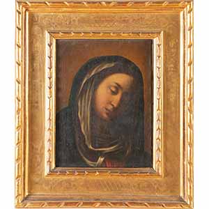 Maestro del XVII secolo, “Madonna”.Olio ... 