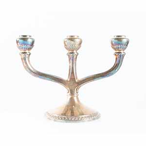 Candelabro a tre fiamme in argento Sterling, ... 