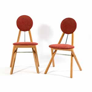 Coppia di sedie richiudibili in legno, ... 