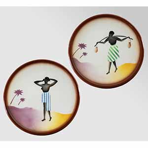 Ceramica Sbordoni, Coppia di piatti da ... 