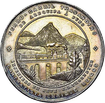 PEROU, AR médaille, 1870, Bryant. ... 