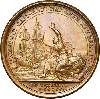 FRANCE, AE médaille, 1696, ... 