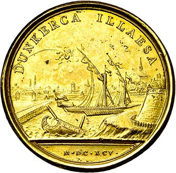 FRANCE, AE doré médaille, 1695, ... 