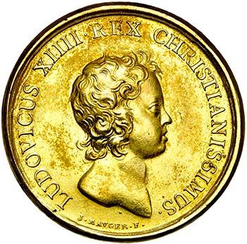 FRANCE, AE doré médaille, 1646, ... 