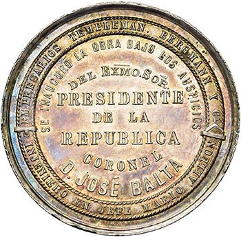 PEROU, AR médaille, 1870. ... 