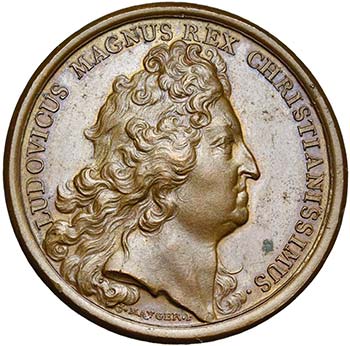FRANCE, AE médaille, 1691, ... 