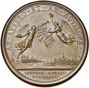 FRANCE, AE médaille, 1691, ... 