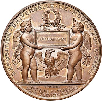 FRANCE, AE médaille, 1867, ... 