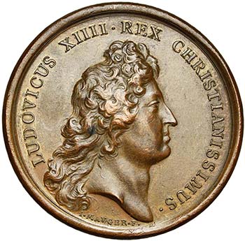 FRANCE, AE médaille, 1666, ... 