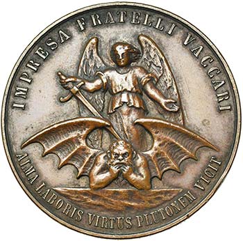 ITALIE, AE médaille, 1898. Tunnel ... 