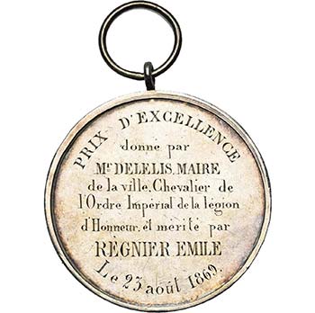 FRANCE, AR médaille, 1869. Prix ... 